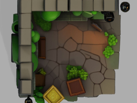 Stylized Dungeon 3D Environment Modular Fantasy Scene Low-poly 3Dプリントモデル