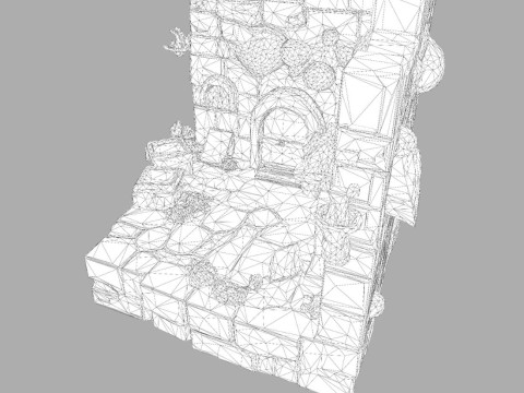 Stylized Dungeon 3D Environment Modular Fantasy Scene Low-poly 3Dプリントモデル