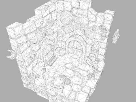Stylized Dungeon 3D Environment Modular Fantasy Scene Low-poly 3Dプリントモデル