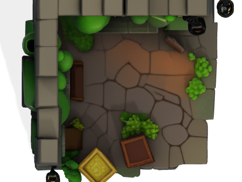 Stylized Dungeon 3D Environment Modular Fantasy Scene Low-poly 3Dプリントモデル