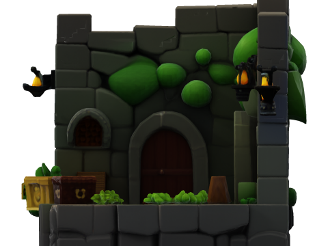 Stylized Dungeon 3D Environment Modular Fantasy Scene Low-poly 3Dプリントモデル