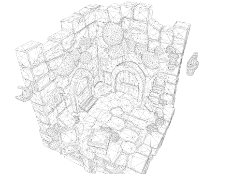 Stylized Dungeon 3D Environment Modular Fantasy Scene Low-poly 3Dプリントモデル