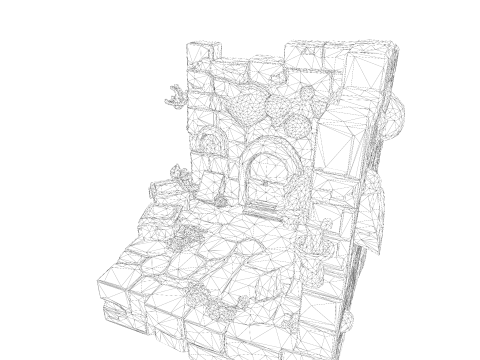 Stylized Dungeon 3D Environment Modular Fantasy Scene Low-poly 3Dプリントモデル