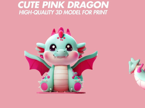 Cute Pink Dragon for Print 3D Print Model