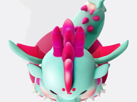 Cute Pink Dragon for Print 3D Print Model