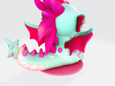 Cute Pink Dragon for Print 3D Print Model