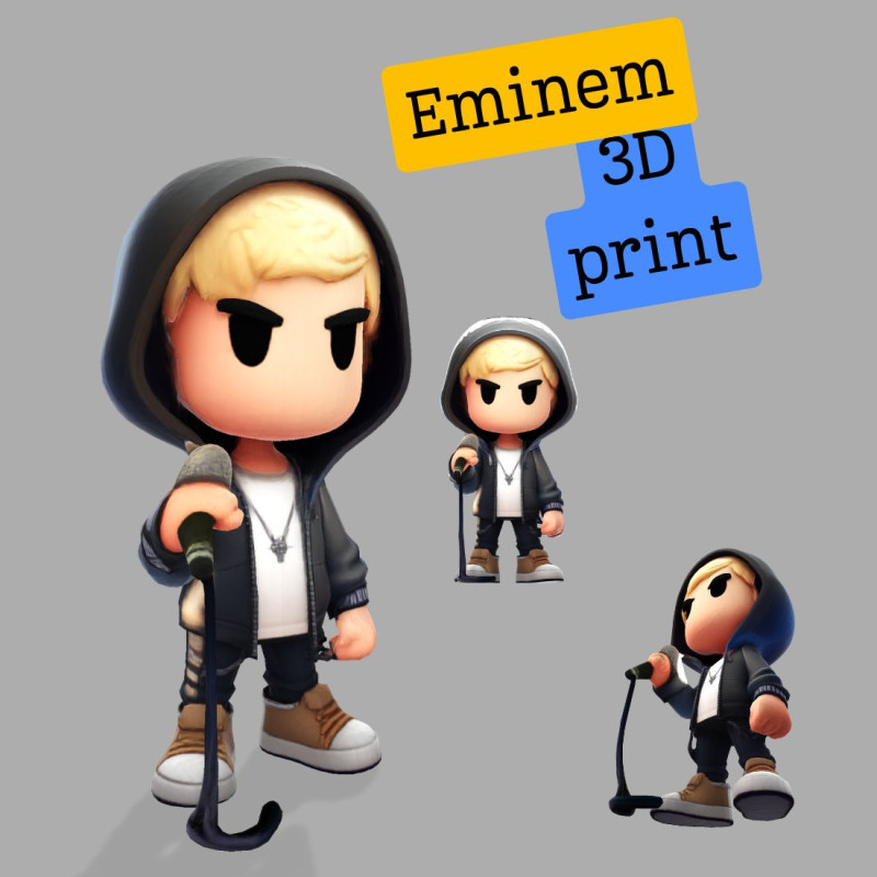 3D Cartoony Rapper Model Cute Stylized Character 3D Print Ready Modelo de impresión 3D .c4d .max .obj .3ds .fbx .stl .blend