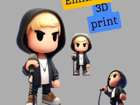 3D Cartoony Rapper Model Cute Stylized Character 3D Print Ready 3D Принт Модель