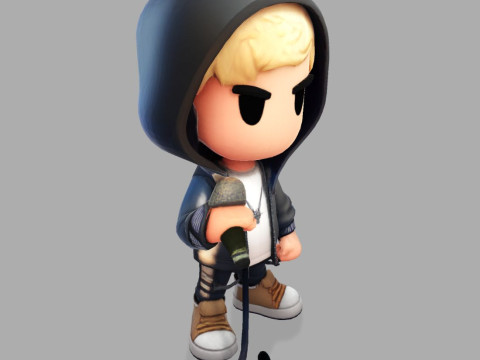 3D Cartoony Rapper Model Cute Stylized Character 3D Print Ready Modelo de impresión 3D