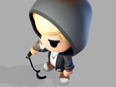 3D Cartoony Rapper Model Cute Stylized Character 3D Print Ready Modelo de impresión 3D