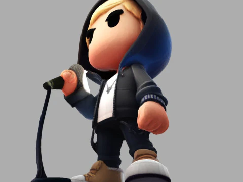 3D Cartoony Rapper Model Cute Stylized Character 3D Print Ready 3D Print Model
