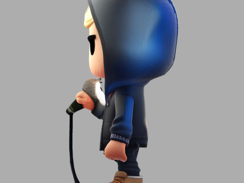 3D Cartoony Rapper Model Cute Stylized Character 3D Print Ready Modelo de impresión 3D