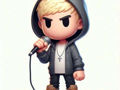 3D Cartoony Rapper Model Cute Stylized Character 3D Print Ready 3D Print Model