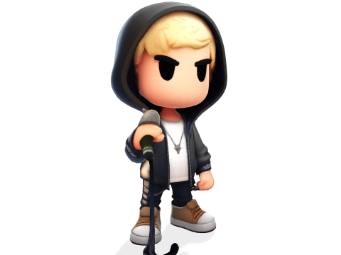 3D Cartoony Rapper Model Cute Stylized Character 3D Print Ready Modelo de impresión 3D