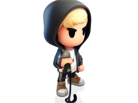 3D Cartoony Rapper Model Cute Stylized Character 3D Print Ready Modelo de impresión 3D