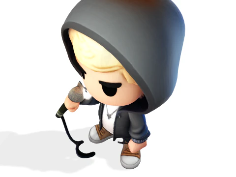 3D Cartoony Rapper Model Cute Stylized Character 3D Print Ready 3D Print Model