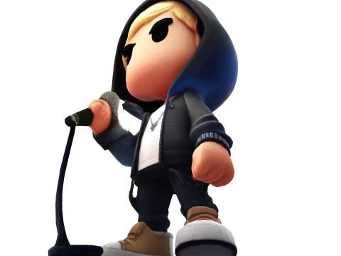 3D Cartoony Rapper Model Cute Stylized Character 3D Print Ready 3D Print Model