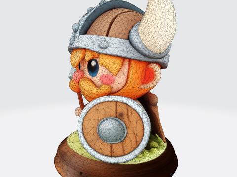 Cute Cartoon Viking Warrior - Optimized for 3D Printing 3D print model 3D Print Model