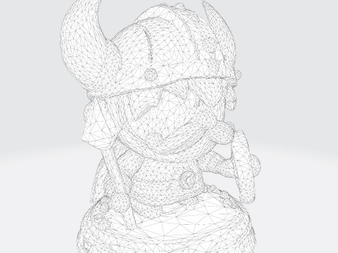 Cute Cartoon Viking Warrior - Optimized for 3D Printing 3D print model 3D Print Model