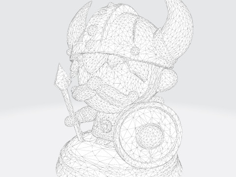 Cute Cartoon Viking Warrior - Optimized for 3D Printing 3D print model 3D Print Model
