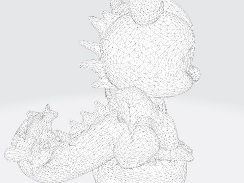 Cute Baby Blue Dragon Ready for 3D Printing Digital Art 3Dプリントモデル