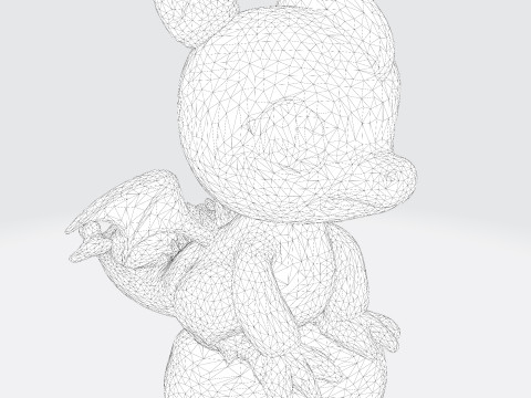 Cute Baby Blue Dragon Ready for 3D Printing Digital Art 3Dプリントモデル
