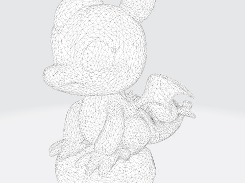 Cute Baby Blue Dragon Ready for 3D Printing Digital Art 3Dプリントモデル