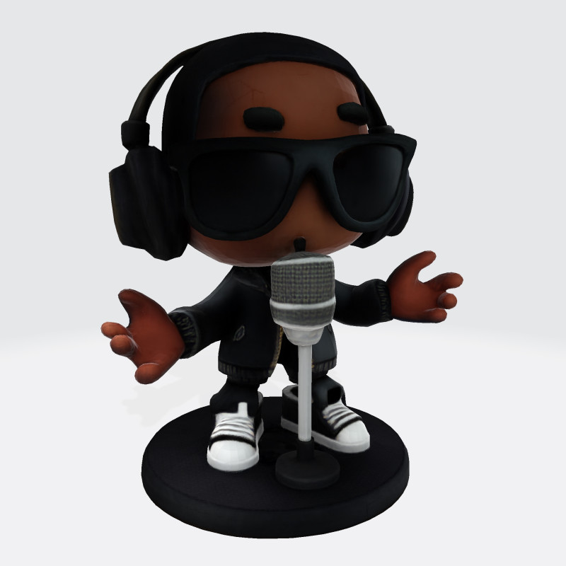 Cool Rapper Character - Ready for 3D Printing and Collectibles 3D Принт Модель .c4d .max .obj .3ds .fbx .stl .blend