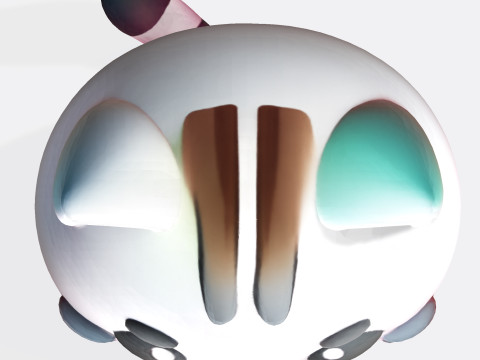 Adorable Cartoon Cat Optimized for 3D Print Digital Art Modello di stampa 3D