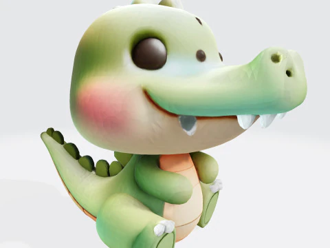 Cute Croco Cartoon High-Quality 3D Printable Model 3D Print Model