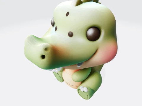 Cute Croco Cartoon High-Quality 3D Printable Model 3D Print Model