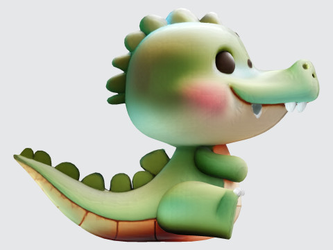 Cute Croco Cartoon High-Quality 3D Printable Model 3D Druckmodell