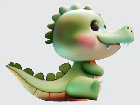 Cute Croco Cartoon High-Quality 3D Printable Model 3D Print Model
