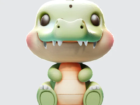 Cute Croco Cartoon High-Quality 3D Printable Model 3D Print Model