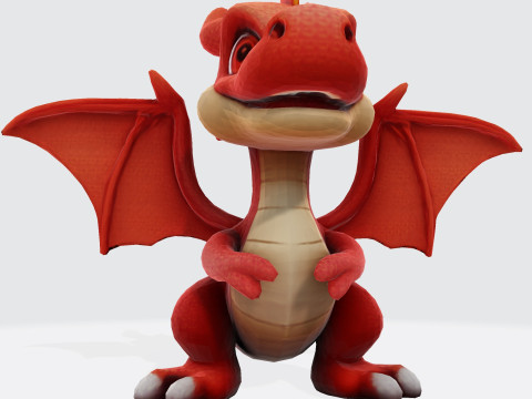 Adorable Orange Dragon 3D Принт Модель