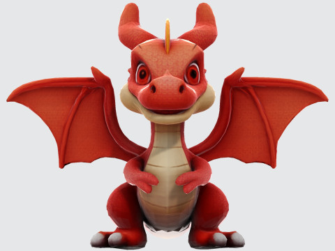 Adorable Orange Dragon 3D Принт Модель