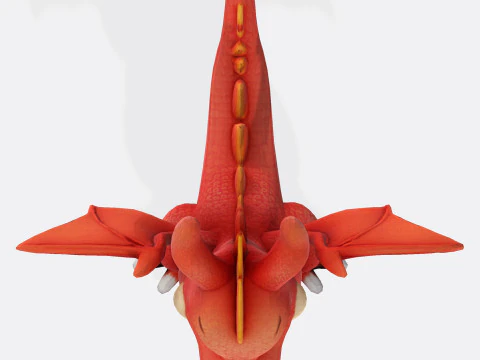 Adorable Orange Dragon 3D Print Model