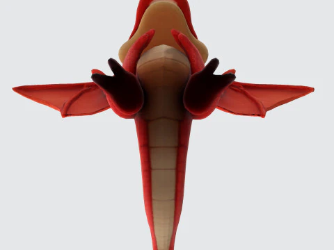 Adorable Orange Dragon 3D Print Model