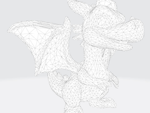 Adorable Orange Dragon 3D Принт Модель