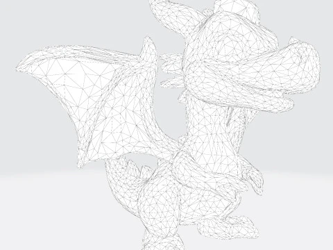 Adorable Orange Dragon 3D Print Model