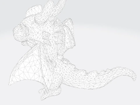Adorable Orange Dragon 3D Print Model