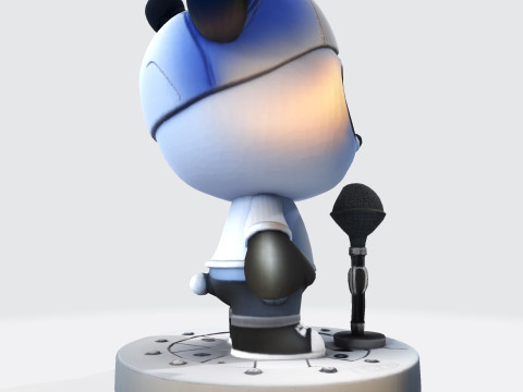 Adorable Panda Singer - Optimized for 3D Print Digital Use Modelo de Impressão 3D