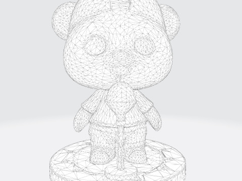Adorable Panda Singer - Optimized for 3D Print Digital Use Modelo de Impressão 3D