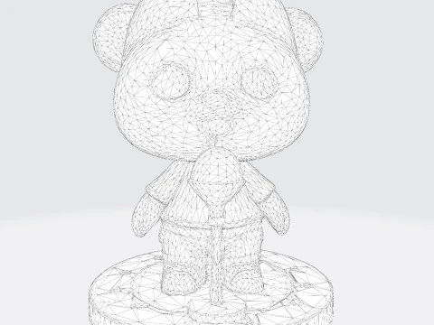 Adorable Panda Singer - Optimized for 3D Print Digital Use 3D Print Model