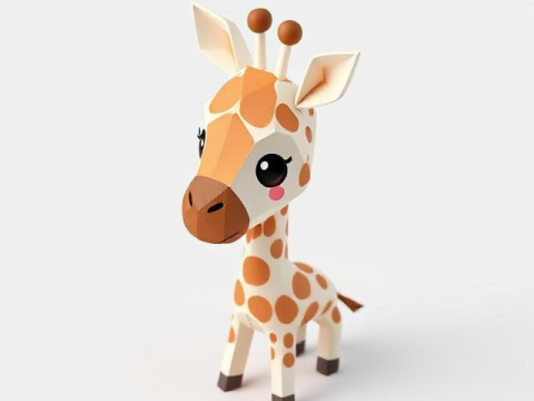 Stylized Cartoon Giraffe Premium for Animation Printing Rigging Modelo de Impressão 3D