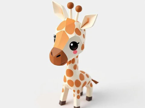 Gestileerde Cartoon Giraffe Premium voor animatieprinten Rigging 3D printmodel