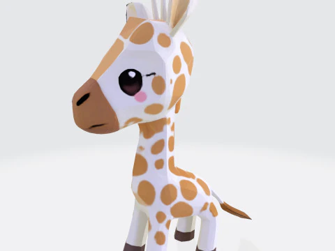 Stylized Cartoon Giraffe Premium for Animation Printing Rigging 3D Print Model