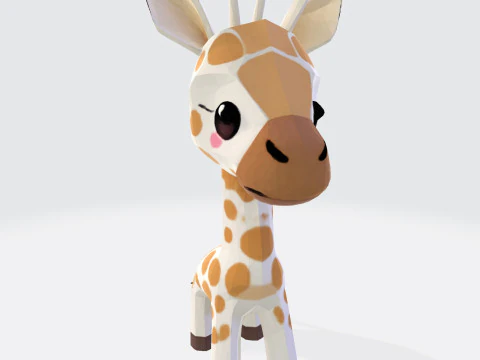 Stylized Cartoon Giraffe Premium for Animation Printing Rigging 3D Print Model