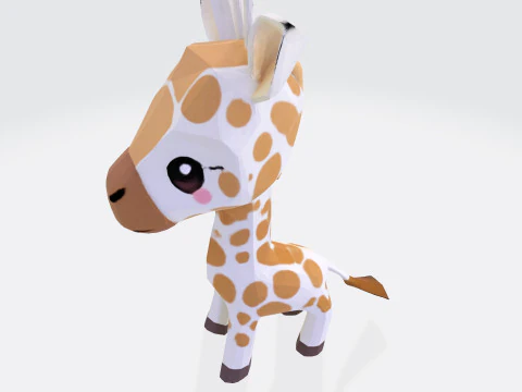 Stylized Cartoon Giraffe Premium for Animation Printing Rigging 3D Print Model