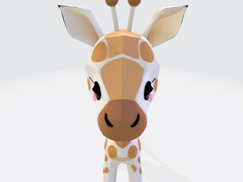Stylized Cartoon Giraffe Premium for Animation Printing Rigging 3D Print Model
